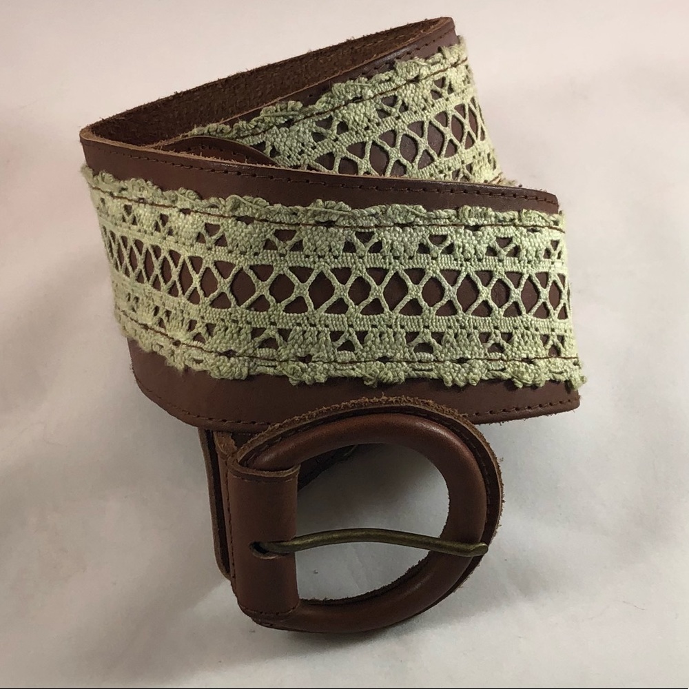 NWOT Brown Leather and Antique Lace Belt